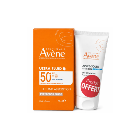 Avène Ultra Fluid Perfecteur Teinté SPF50+ 50 ml + Lait Après-Soleil 50 ml Offert Paraland