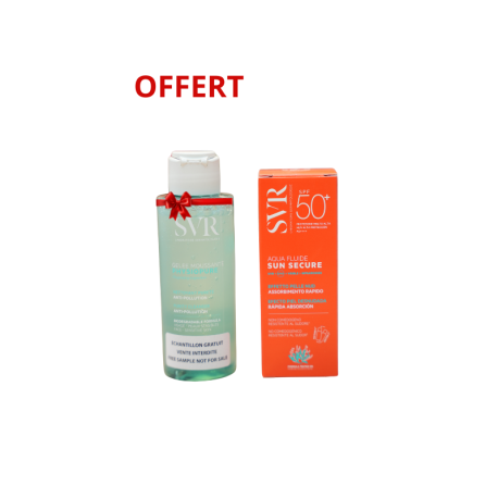 SVR Sun Secure Aqua Fluide SPF50+ + Physiopure Gelée Moussante 100 ml Offerte Paraland