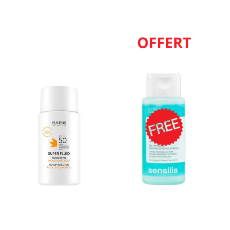 Babé Super Fluid Teinté SPF50 + Sensilis Gel Nettoyant Purifiant 100 ml Offert | Paraland
