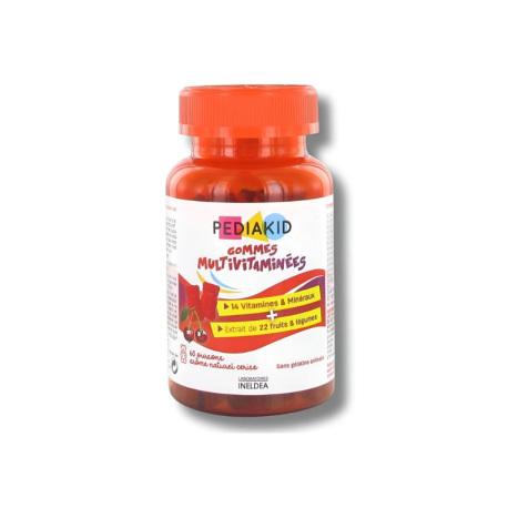 Pediakid Gommes Multivitaminées Arôme Cerise 60 Oursons | Paraland