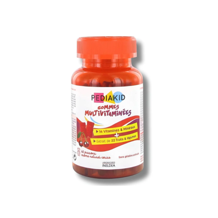 Pediakid Gommes Multivitaminées Arôme Cerise 60 Oursons | Paraland