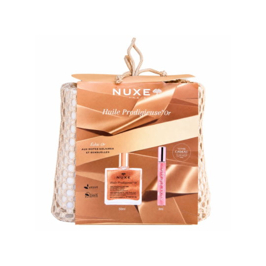Coffret NUXE Huile Prodigieuse® Or 50 ml + Roll & Glow 8 ml + Trousse Offerte | Paraland