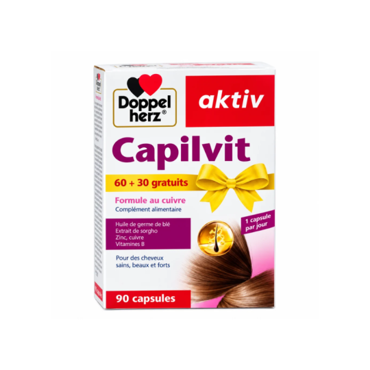 Doppelherz aktiv Capilvit au Cuivre 90 Comprimés – 60 + 30 Gratuits | Paraland
