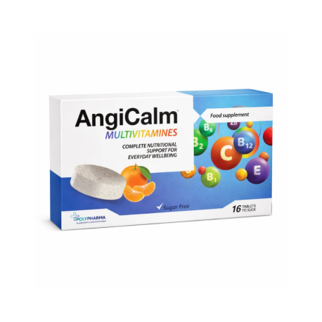 POLYPHARMA Angicalm Multivitamines Sans Sucre -16 comprimés à sucer | Paraland