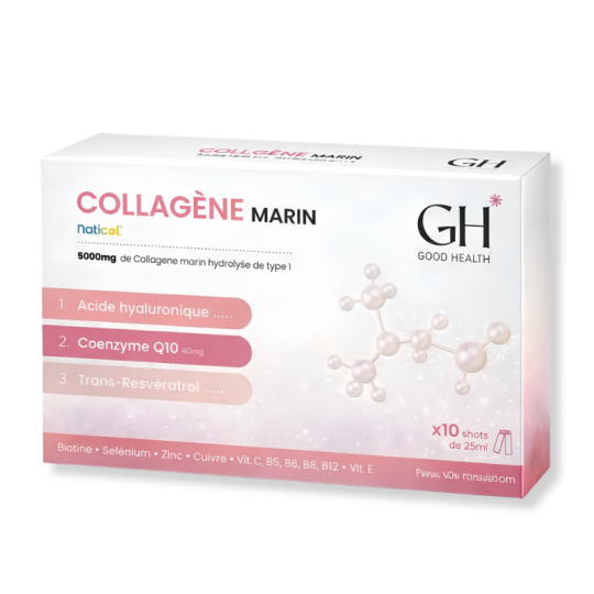 Good Health Collagène Marin Ananas – boîte de 10 shots de 25 ml