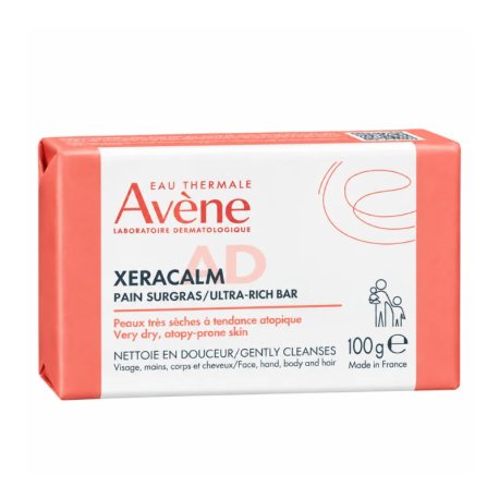 Avène XeraCalm A.D Pain Surgras 100g – pain nettoyant sans savon pour peaux très sèches à tendance atopique