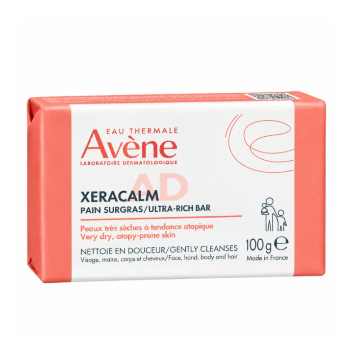 Avène XeraCalm A.D Pain Surgras 100g – pain nettoyant sans savon pour peaux très sèches à tendance atopique