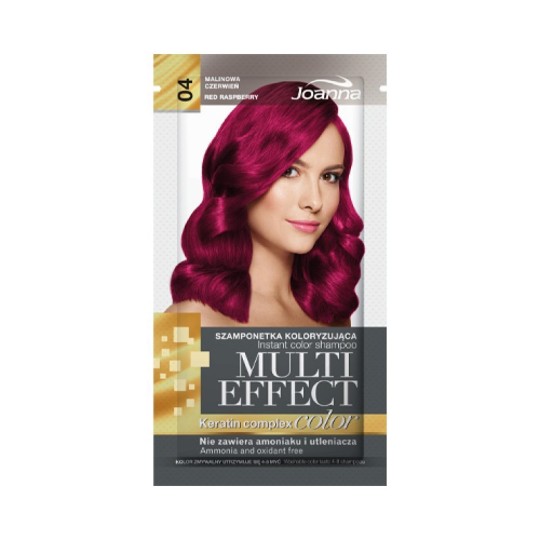JOANNA MULTI EFFECT INSTANT COLOR SHAMPOO 04 - RASPBERRY RED