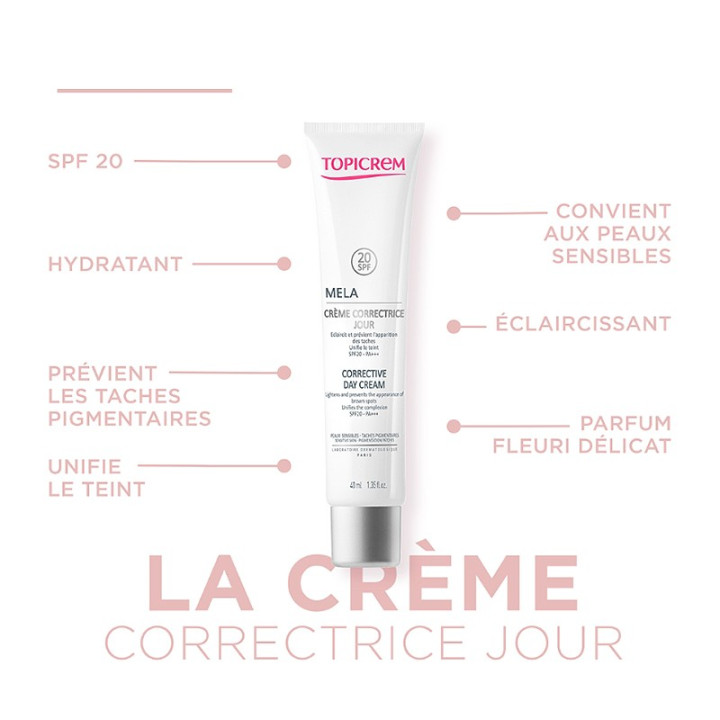 TOPICREM Mela Crème correctrice jour SPF 20, 40ml