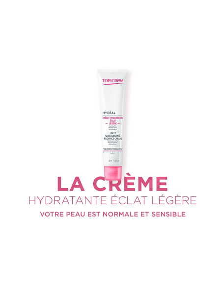 TOPICREM HYDRA+ Crème Hydratante Éclat Légère, 40ML