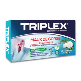 TRIPLEX maux de gorge Eucalyptus, 16 comprimés