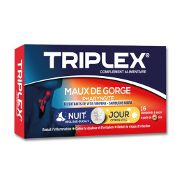 TRIPLEX maux de gorge jour et nuit, 16 Comprimés