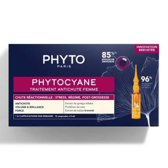 PHYTO PHYTOCYANE anti-chute réactionnelle Femme, 12 ampoules