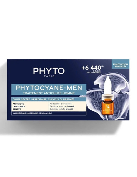 PHYTO PHYTOCYANE-MEN Antichute Homme, 12 ampoules