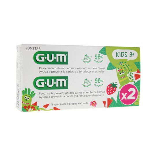 GUM Kids Dentifrice Fluoré 3 Ans Et + Lot de 2