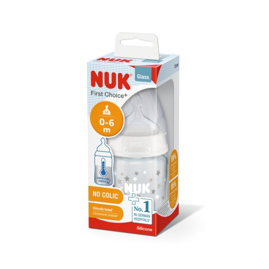 Nuk Biberon First Choice+ Verre Mixte 120ml Blanc