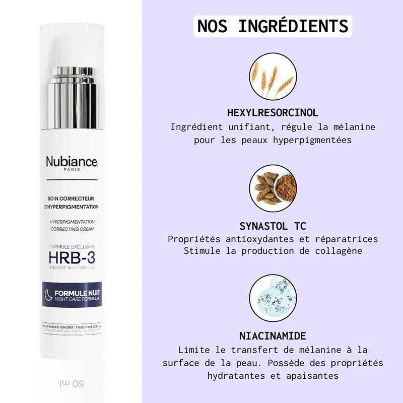 Nubiance Soin Correcteur Hyperpigmentation HRB-3 Nuit