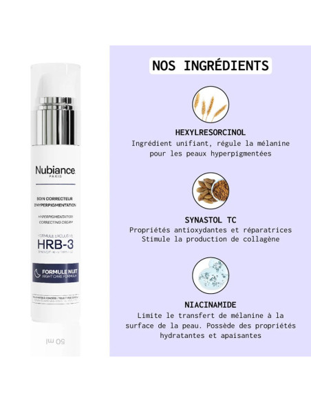 Nubiance Soin Correcteur Hyperpigmentation HRB-3 Nuit