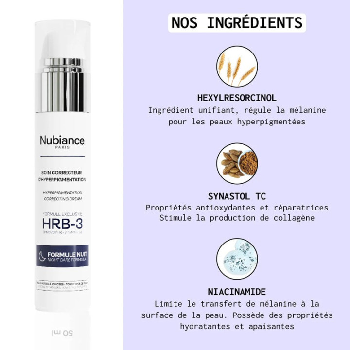 Nubiance Soin Correcteur Hyperpigmentation HRB-3 Nuit