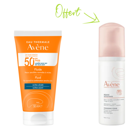 Avène Fluide Solaire Ultra-Léger & Mousse Nettoyante