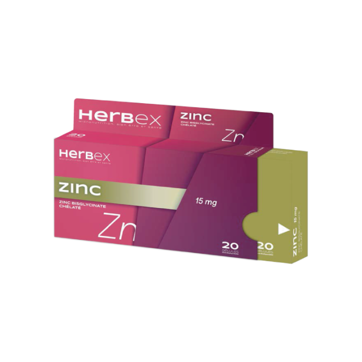 Herbex Zinc 15mg Zinc Bisglycinate Chélaté