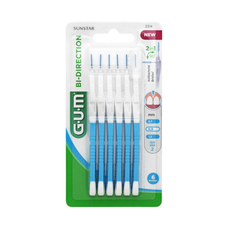 Gum Bi-Direction Brossette Interdentaire 0,9mm x6