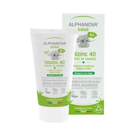 Alphanova Bébé Crème de Change Bio Olizinc 40