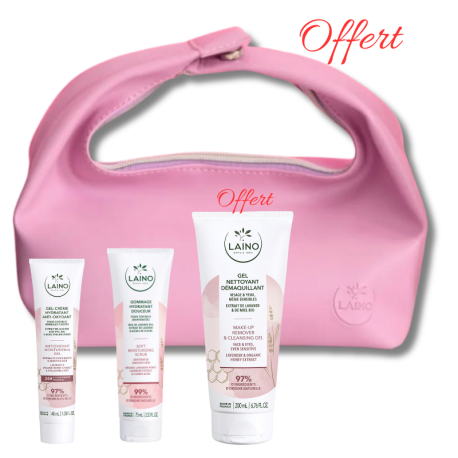 Laino Pack Gommage Hydratant + Creme Nourrissante + Gel Nettoyant Demaquillant Offert