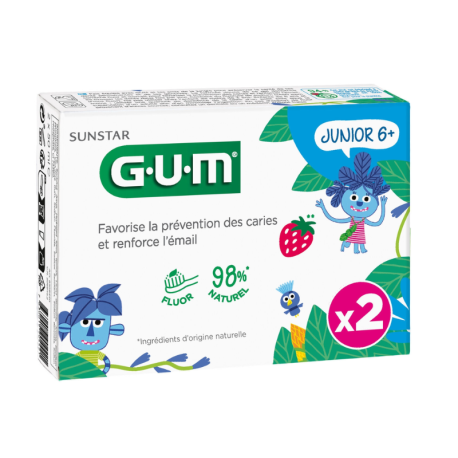 GUM Gel Dentifrice Junior 6 ans et +  X2
