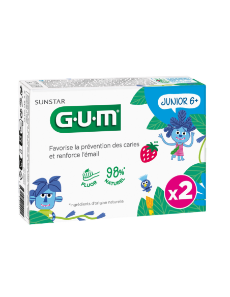 GUM Gel Dentifrice Junior 6 ans et +  X2