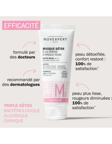 Novexpert Masque Détox à la Crème d'Argile Rose