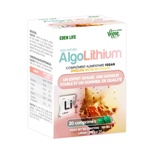 Eden Life AlgoLithium Spiruline Enrichie en Lithium