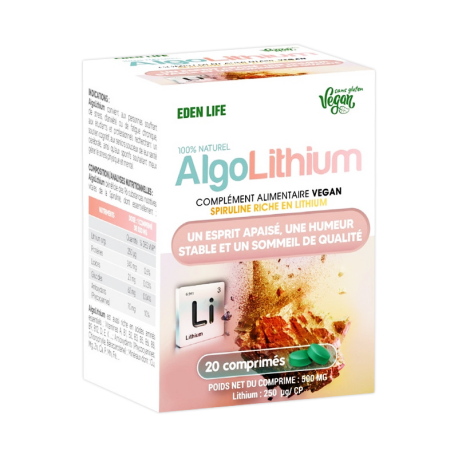 Eden Life AlgoLithium Spiruline Enrichie en Lithium