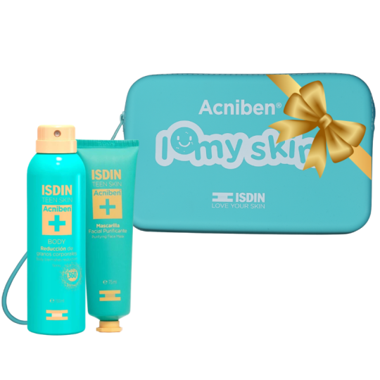 ISDIN ACNIBEN Body Spray Anti-boutons + Masque Visage Purifiant + Trousse offerte Paraland