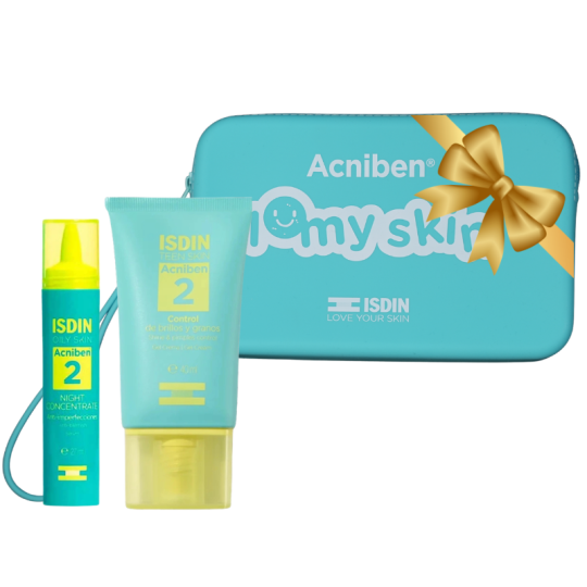 ISDIN ACNIBEN Contrôle de la brillance et des boutons 40ml + Sérum concentré nuit 27ml + Trousse Gratuit Paraland