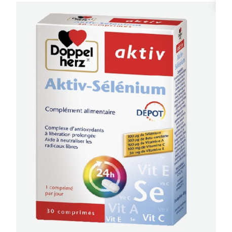 DOPPEL HERZ AKTIV Sélénium, 30 comprimés