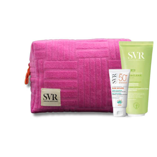 Pack SVR Écran Minéral Teinté SPF50 & Sebiaclear Crème Lavante + Trousse Offerte Paraland