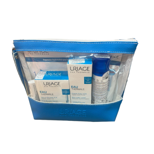 Uriage Coffret Crème d’Eau Riche + Sérum Booster H.A + Stick Lèvres & Eau Thermale Offerts